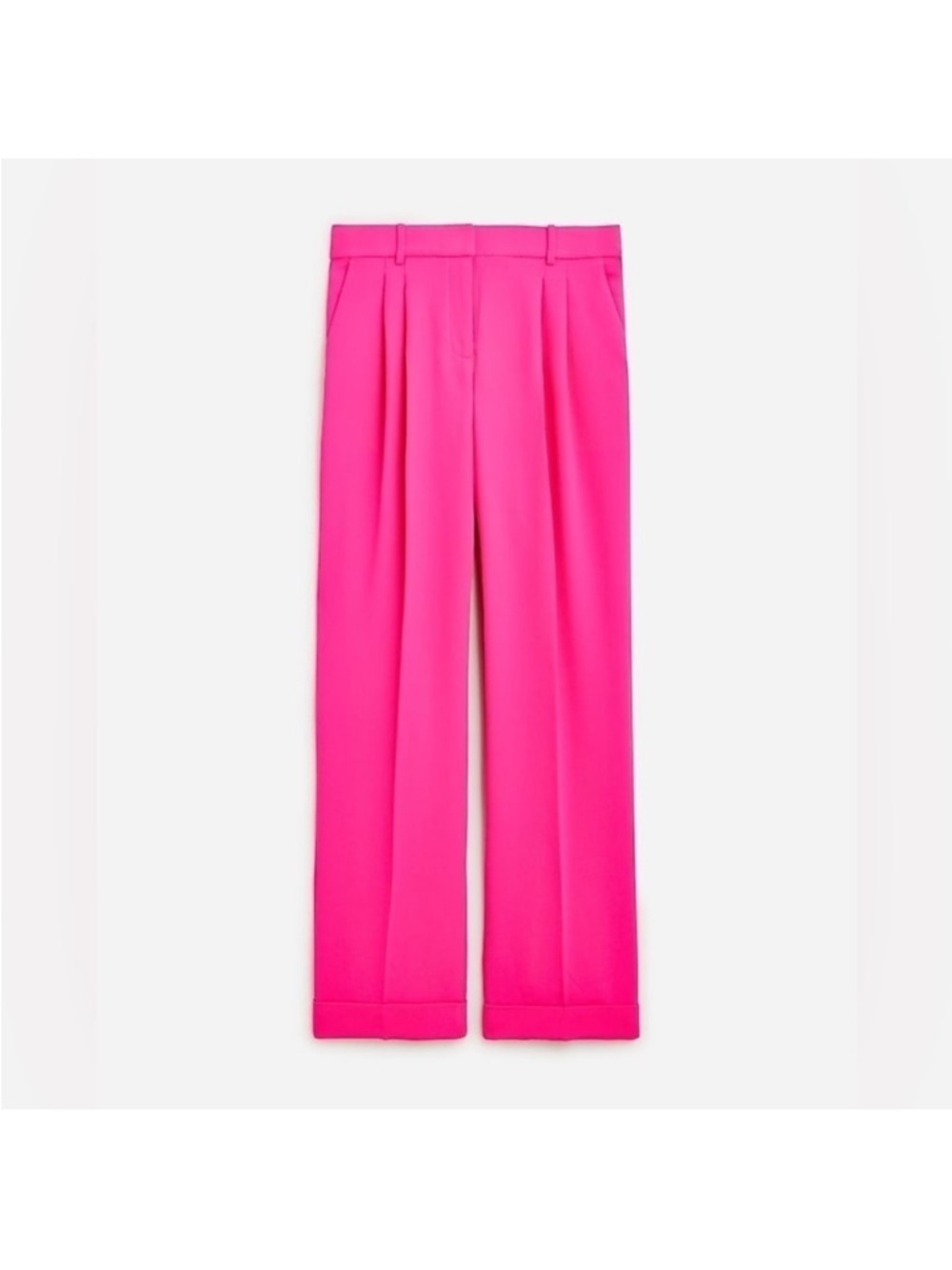 J. Crew Wide Leg Essential Pant in City Crepe, Bright Pink